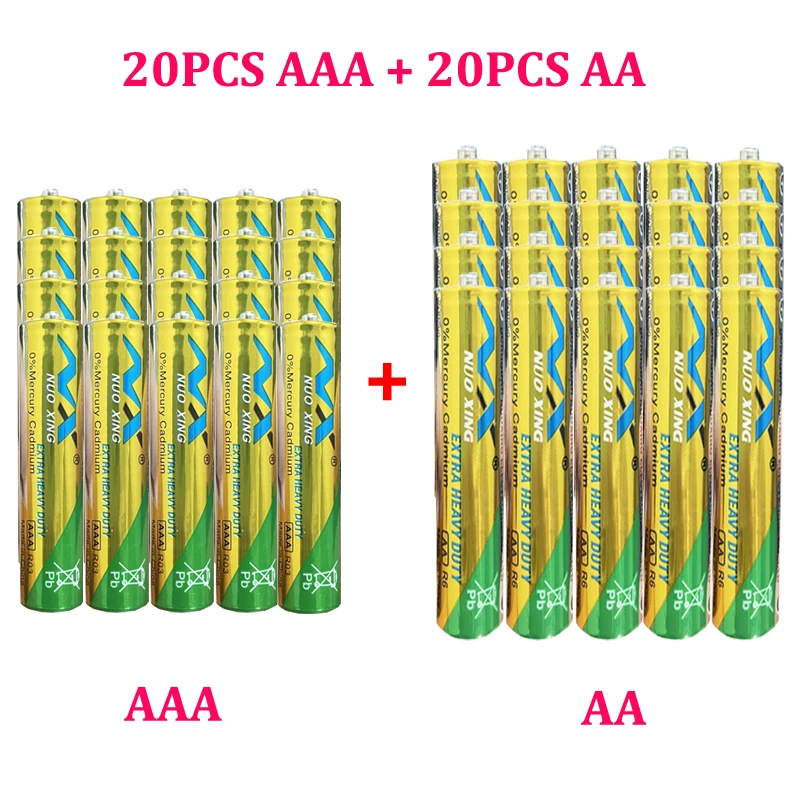 1,5 V Papildomų Sunkiųjų 20 AA R6P+ 20, AAA, R03P Anglies-Cinko galvaninių Baterijų, skirtas Skaitmeninis Termometras (40 gabalas pasirinktinio įvedimo rinkinys)