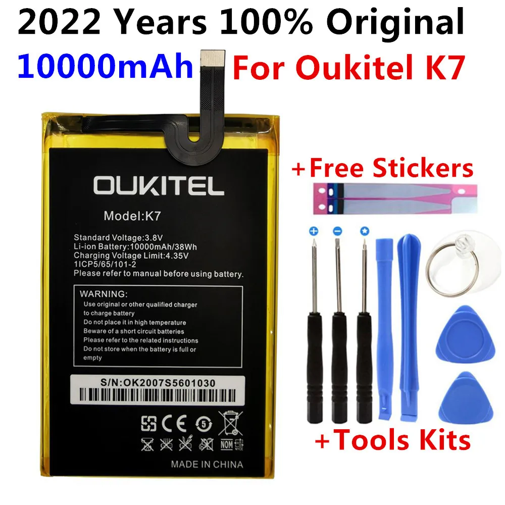 100% Originalus 10000mAh Baterijos Pakeitimo Aukštos Kokybės Oukitel K7 Išmaniųjų Telefonų Bateria Baterijas+Įrankiai