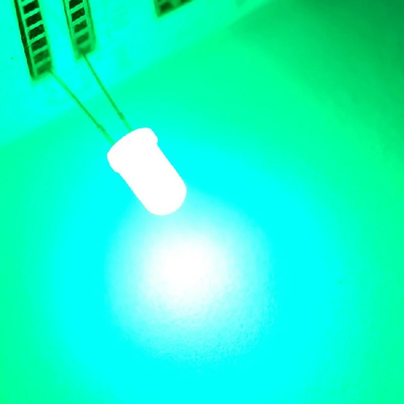 100VNT/DAUG LED šviesos diodas 5MM Apvalios baltos shell šviečia smaragdas žalia rūkas
