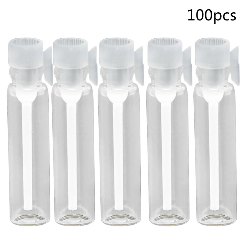 100vnt 1/2/3 ml Mini Aišku, Tuščią Stiklo Buteliukas Kvepalų Mėginys Buteliukai su plastikine Lazdele Bžūp eterinio Aliejaus Aromaterapija
