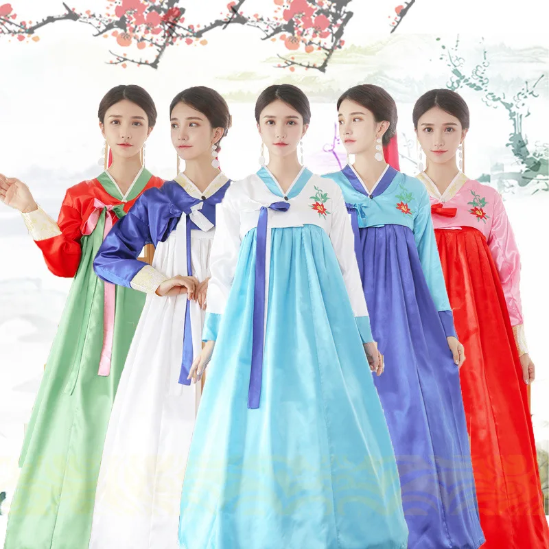 11Color Tradicinio korėjiečių Hanbok Sijonas Kostiumas Moterims Teismas Suknelė Etape Performence Kostiumas Nacionalinis Liaudies ilgomis Rankovėmis Nauja