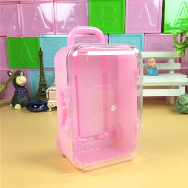24pcs Mini Kamieno lagaminą Bagažo Lagaminas Vaikams Žaislas Lėlės Priedai Saldainių Dėžutė Dovanų Animacinių filmų dovanų dėžutėje kis naudai dekoras