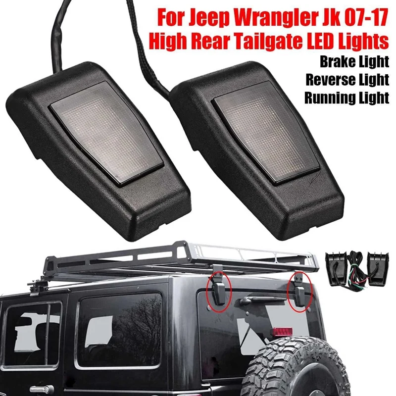 2VNT Automobilių Aukštas, Galiniai Stabdžių Žibintas Bagažinės LED Žibintai 3 Stabdžių Žibintas Galinis už Jeep Wrangler Jk 2007-2017 signalinė Lempa