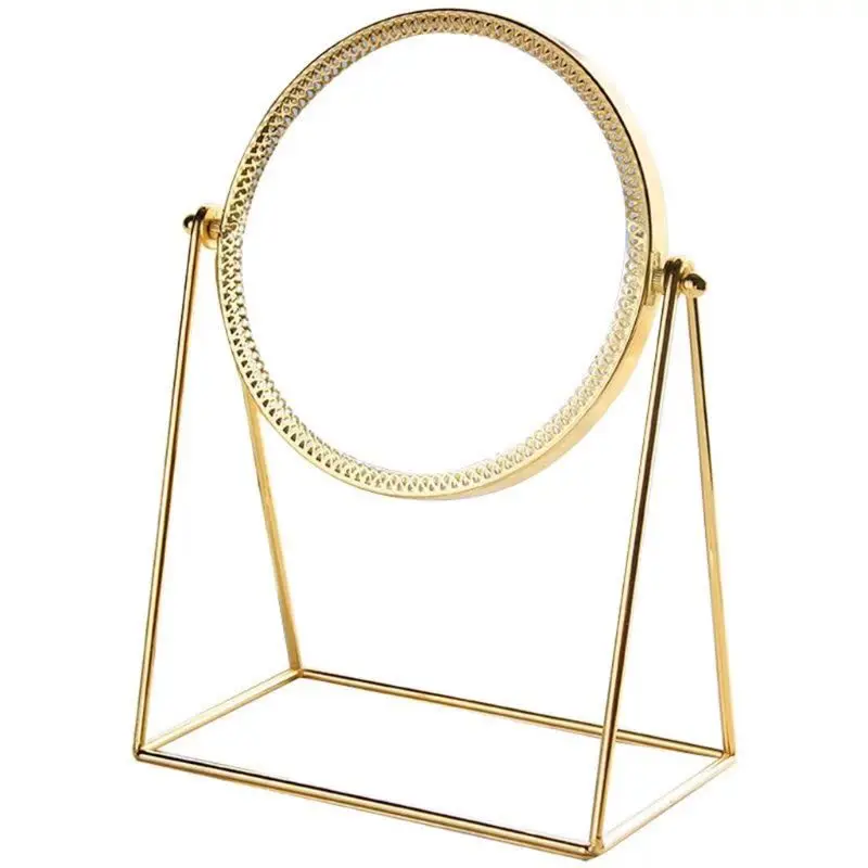360° Sukimosi Metalo Makiažo Veidrodėliai vienpusis Derliaus Kosmetinis Veidrodėlis Aukso E65F