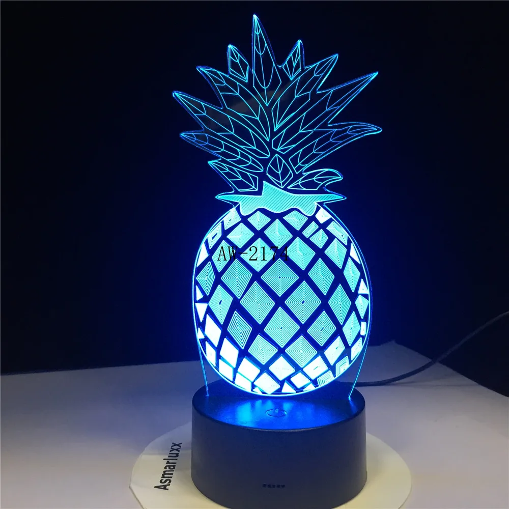 3D Ananasų Ananas LED Nakties Šviesos 7 Spalvų Keisti Namų Kambario Dekoro Vaikas, Vaikai, Kūdikis Miega Stalo Lempos Festivalis Dovanos AW-2368