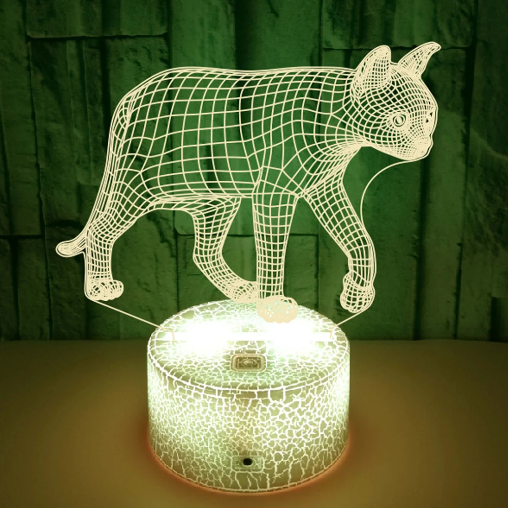 3D LED Nakties Šviesos Perspėjimas Katė su 7 Spalvų Šviesos Namų Puošybai Lempos Nuostabi Vizualizacijos Iliuzija dovana