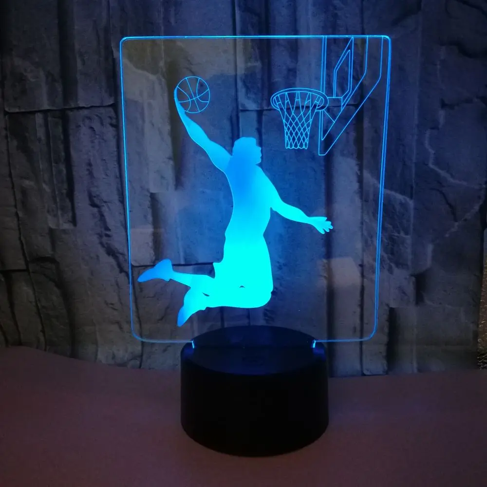 3D LED Nakties Šviesos Žaisti Krepšinį su 16 Spalvų, Šviesos, Namų Puošybai Dunk Lempos Nuostabi Vizualizacijos Optinė Iliuzija