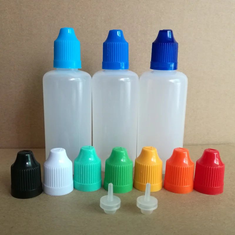 50pcs 60ml LDPE Daugkartiniai butelis 60ml PE Minkšto Plastiko buteliukas Su Lašintuvu Spalvinga Childproof Bžūp E skystis, e sulčių Nagų Gelis