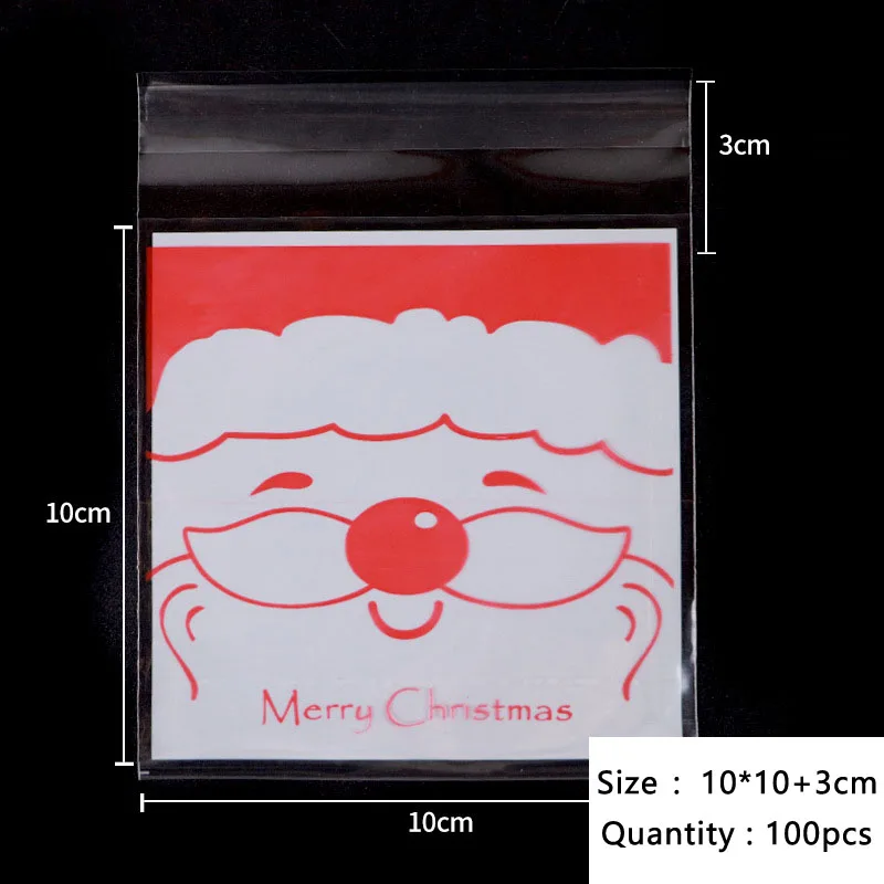 50pcs/daug Animacinių filmų Kalėdų Šypsena Santa Veido Saldainiai Muilo Slapukas lipnios Pakavimo Maišelis Kalėdų Santa Claus Cukraus, Sausainių Pakuotė