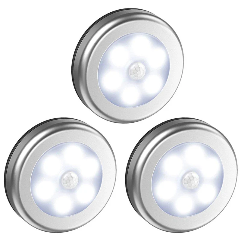 6 LED Spinta Žibintai Virtuvės, Miegamojo Spintoje Šviesos Belaidis Magnetinis Koridorius PIR Judesio Jutiklis Laiptų Šviesos Naktį Lempa