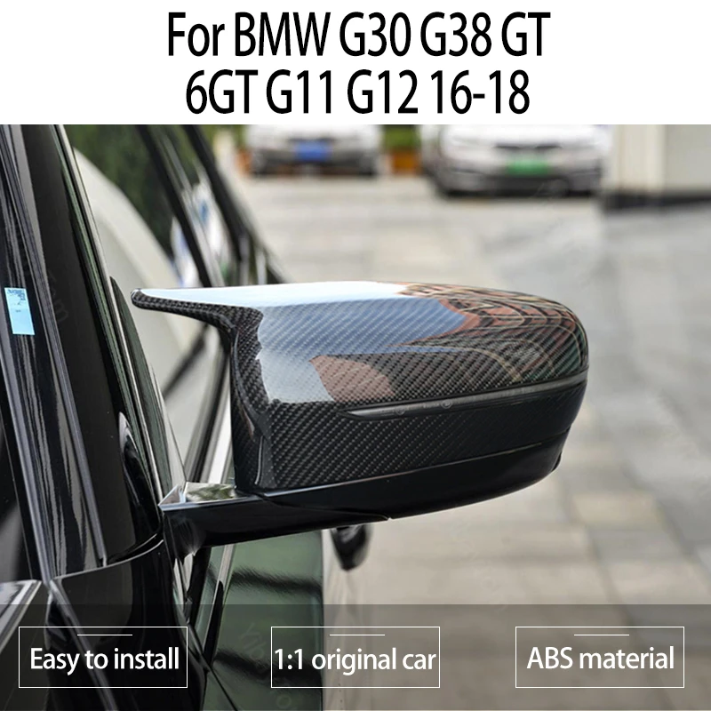 Anglies Pluošto Išvaizdą, 1 Pora galinio vaizdo Veidrodis Kepurės Pusėje Ragų Formos Veidrodžio Dangtelis BMW G30 G38 GT G11 G12 2016 2017 2018