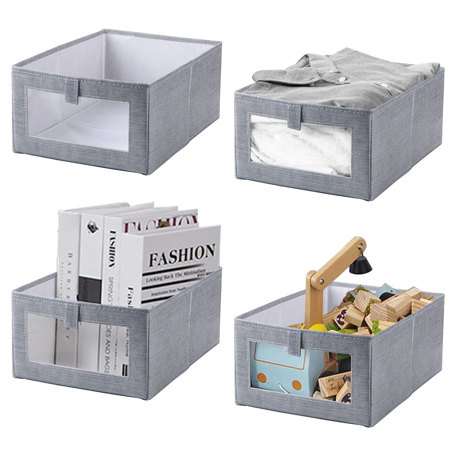 Audinys Audinys Stalčių Storage Box Konteineriai, Kelių Funkcinių Drabužių, Žaislų Knygos Organizatorius, Sulankstomas Coverless Namuose Saugojimo Dėžės