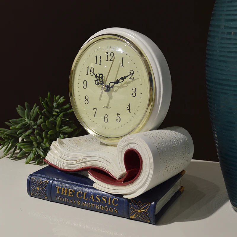 Aukštos Kokybės Europos klasikinių stalo laikrodis kūrybos išjungti Pramogos Knygos Darbalaukio Lentelė Vaikų Lovos stalo laikrodis namų puošybai