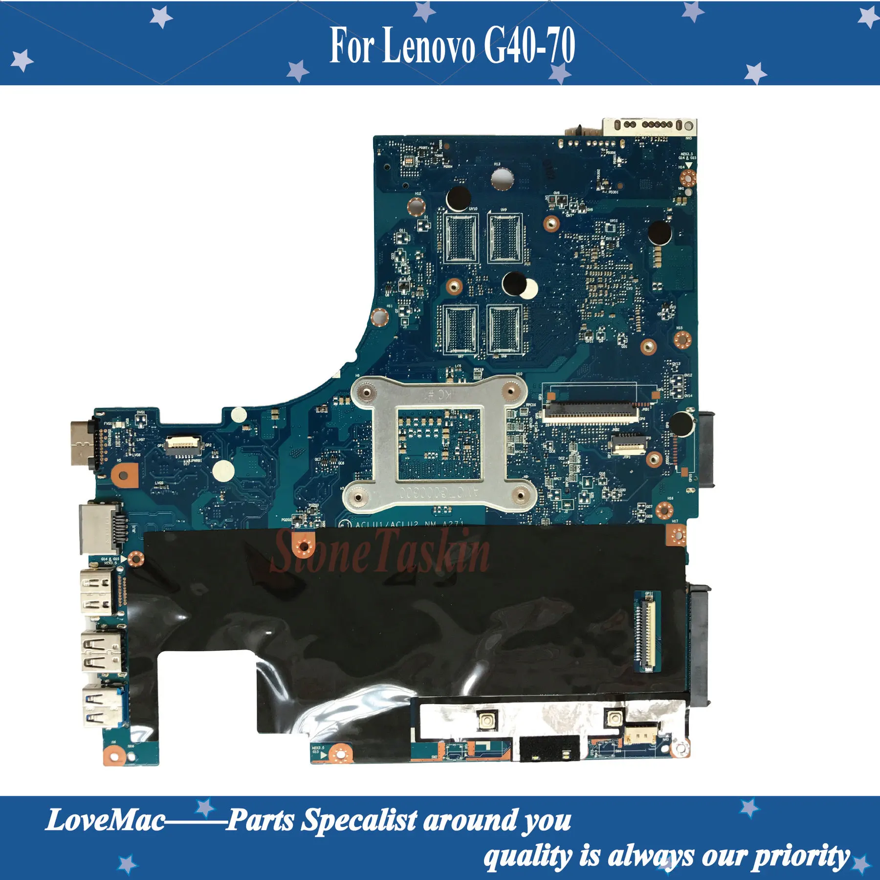 Aukštos kokybės ACLU1/ACLU2 NM-A271 Lenovo G40-70 Nešiojamas Plokštė FRU:90005901 SR170 I5-4200U DDR3L 2GB 100% testuotas