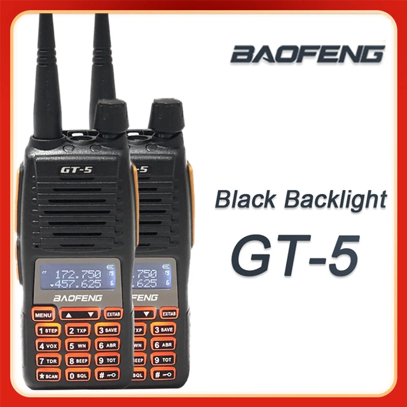 BAOFENG GT-5 Didelės Galios Profesional Walkie Talkie Ilgo Nuotolio Dual Band CB Kumpis uv82 Du Būdu Radijo Comunicador Transceive