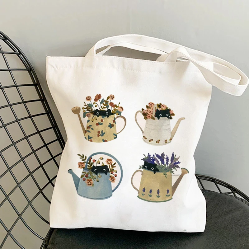 Canvas Tote Maišą Shopper Bag Moterys Dizaineris Rankinės 2022 Nauja Mergina Mados Atsitiktinis Minimalistinio Stiliaus Varlė Meno Spausdinimo Pečių Krepšiai