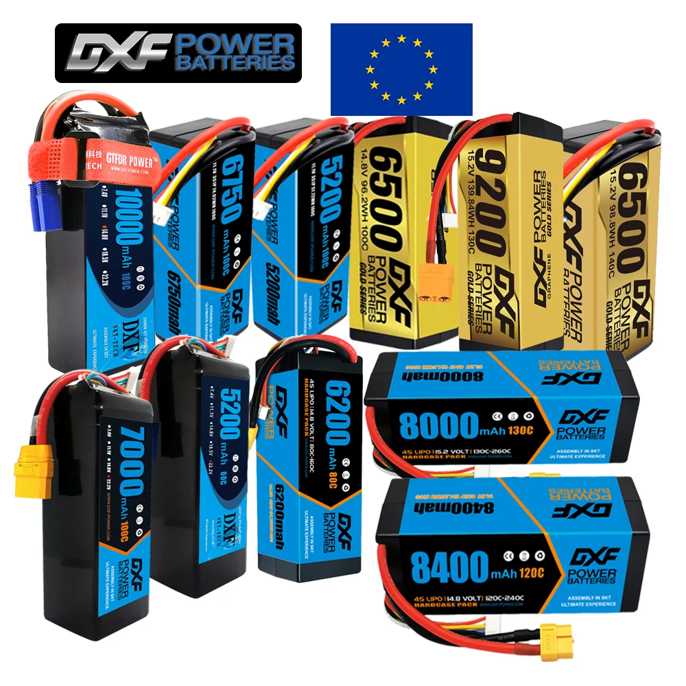 DXF Lipo Baterija 2S 3S 4S, 6S 7000mAh 6500mAh 8000mAh 8400mAh 6750mAh 5200mAh 11.1 V 15.2 V, 14.8 V, 7.4 V 22.2 V RC Automobilių, Sunkvežimių Buggy