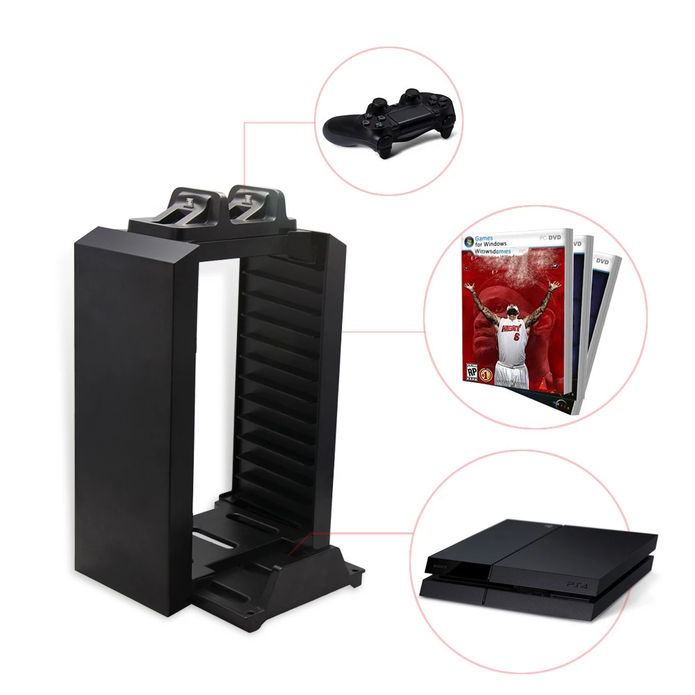 Disko Bokštas Vertikalus Stovas Rankena, įkroviklis PS4 Dual Controller Charging Dock Station PlayStation 4 PRO Plonas