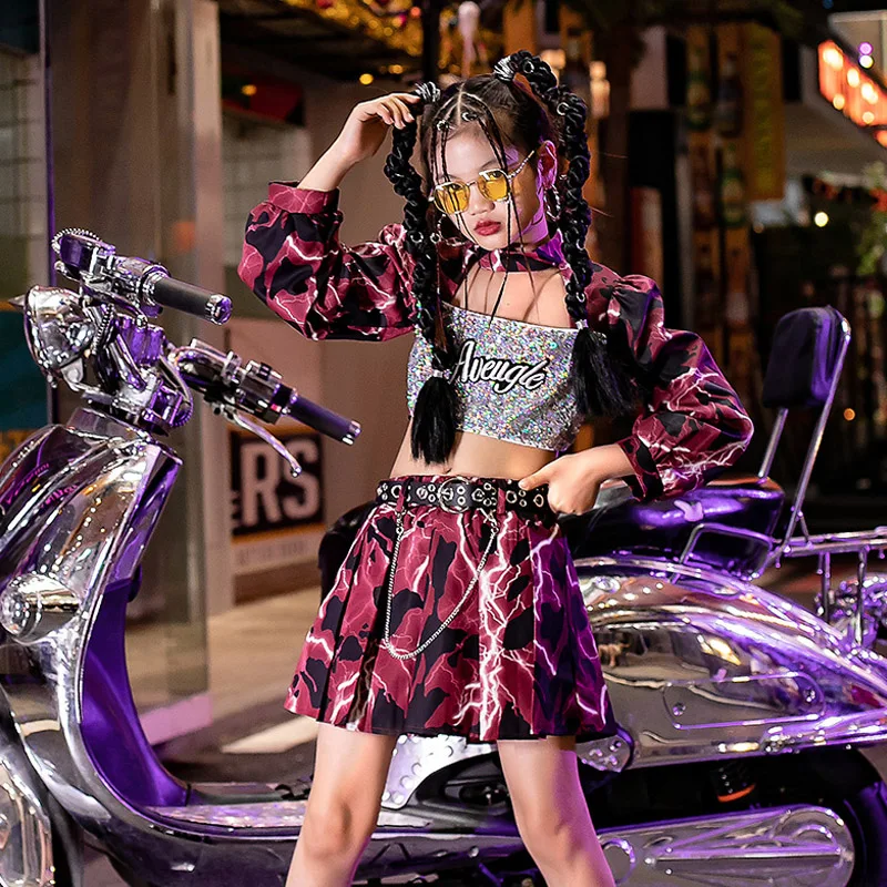 Džiazo Šokių Drabužių Mergaičių Šiuolaikinio Gatvės Šokio Spektaklis Kostiumas Vaikų Festivalio Podiumo Šou, Komplektai, Hip-Hop China Viršūnes DQL7865