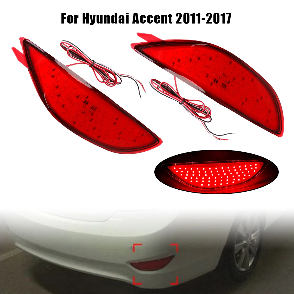 Galinio Bamperio Atšvaito Stabdžių Lemputė 12V LED Automobilių Įspėjimo Stop Žibintas Raudona Hyundai Accent 2011-2017 Priešrūkinis Žibintas Žibintai 2vnt