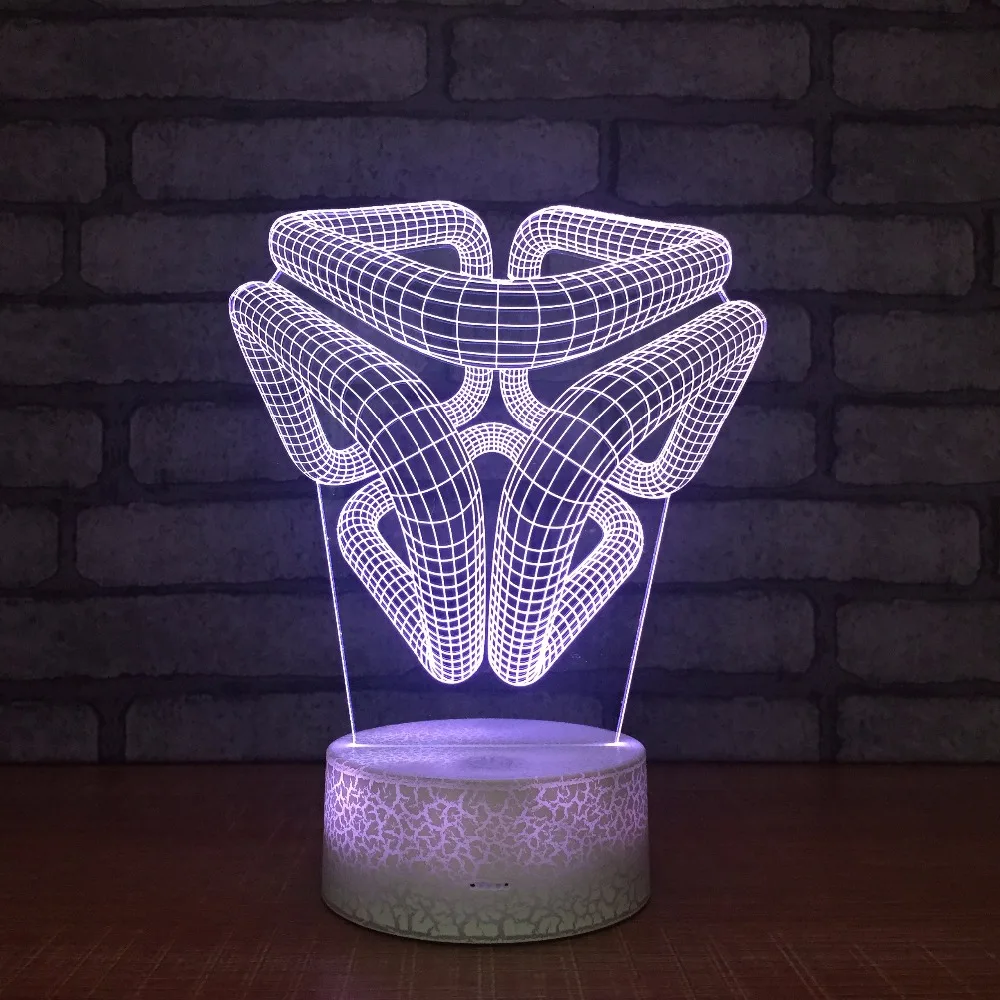 Kūrybinės Dovanos Abstract 3D Naktį Šviesos USB Led 3d Stalas Stalas Lampara Lempa 7 Spalvų Vaikų Vaikai Miegamasis Namų Dekoro Apšvietimas