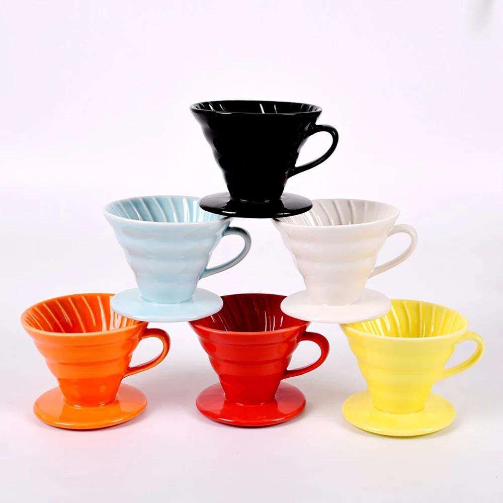 Kūrybinės keramikos kavos piltuvėlio filtras taurės smailas spiralės filtras lašelinę tipas vertus puodelio kavos indai