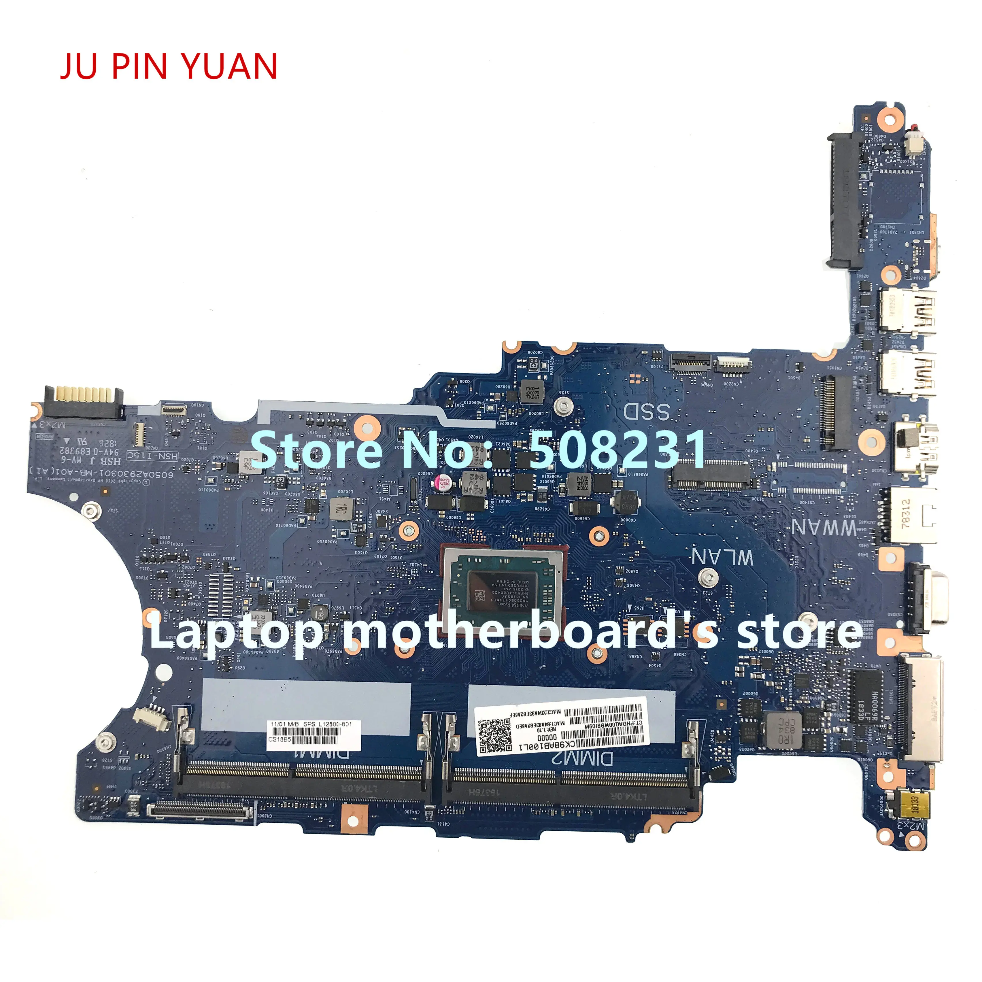 L12800-001 L12800-601 Mainboard HP ProBook 645 G4 Nešiojamojo kompiuterio pagrindinę Plokštę su R3-2300 6050A2930301 Pilnai Išbandyti