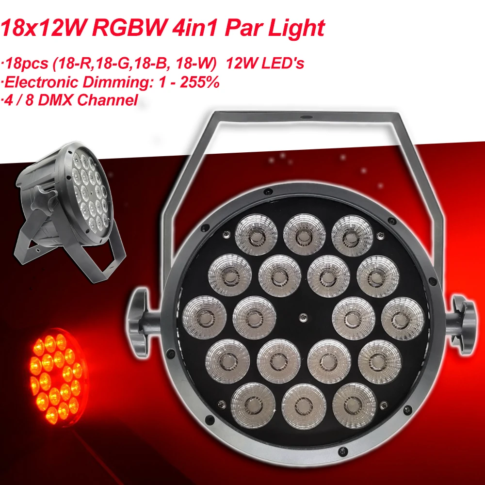 LED Par Šviesos 18X12W RGBW 4IN1 Dmx512 Valdymo Plauti Strobe Garso Aktyvuotas Profesionalus Dj Šalies Etape Pramogų Lempos