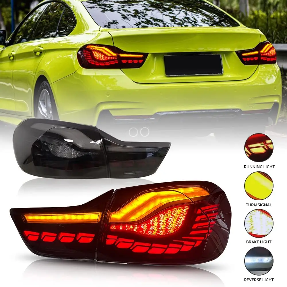 LED Tai galiniai Žibintai BMW M4 GTS Asamblėjos 2014-2020 M. V3 F82 F32 4 Serijos Priedų Dragon Eilės posūkių žibintai DRL