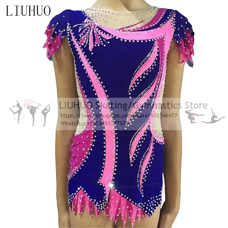 Ledo Čiuožimo Suknelė Moterims Violetinė Kokybės kristalai Konkurencijos Mergaičių Gimnastikos baleto Blizgus triko Vaikams