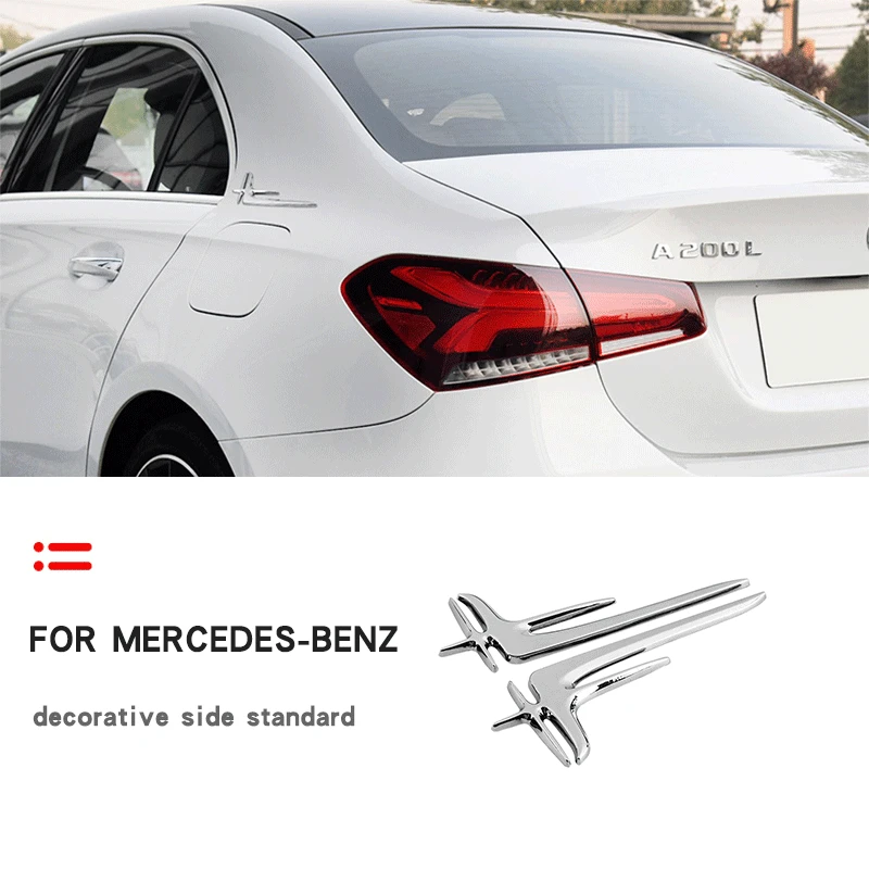 Mercedes-Benz C-Klasės E-Klasės Automobilių Metalo Pratęstas Pusėje Etiketės, Dekoratyvinis Lipdukas Pusėje Logotipas Pakeitimo Priedai