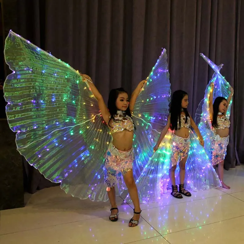 Merginų Pilvo Šokis, Spalvinga Šviesos diodų (LED ISIS Sparnų Kostiumu pilvo šokio kostiumai, šviesos šou Šokių Rekvizitai Garsiausių Veiklos Danc