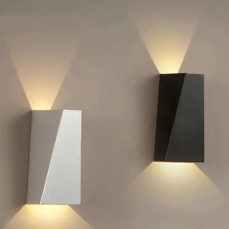 Modernus Minimalistinis Dvigubai Geometrijos LED Siena Lempos, Naktiniai staleliai, Lempa Patalpų Apšvietimas Kambarį AC 85-265V Interjero Sienų Šviesos