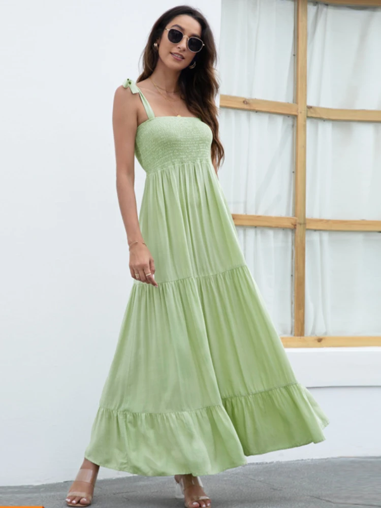 Moterų Vasaros Suknelė metai Atsitiktinis Palaidi Tinka Kietas Suknelė 2022 Elegantiškas, Seksualus Didelių Swing Suknelė Suknelė Spageti Suknelė