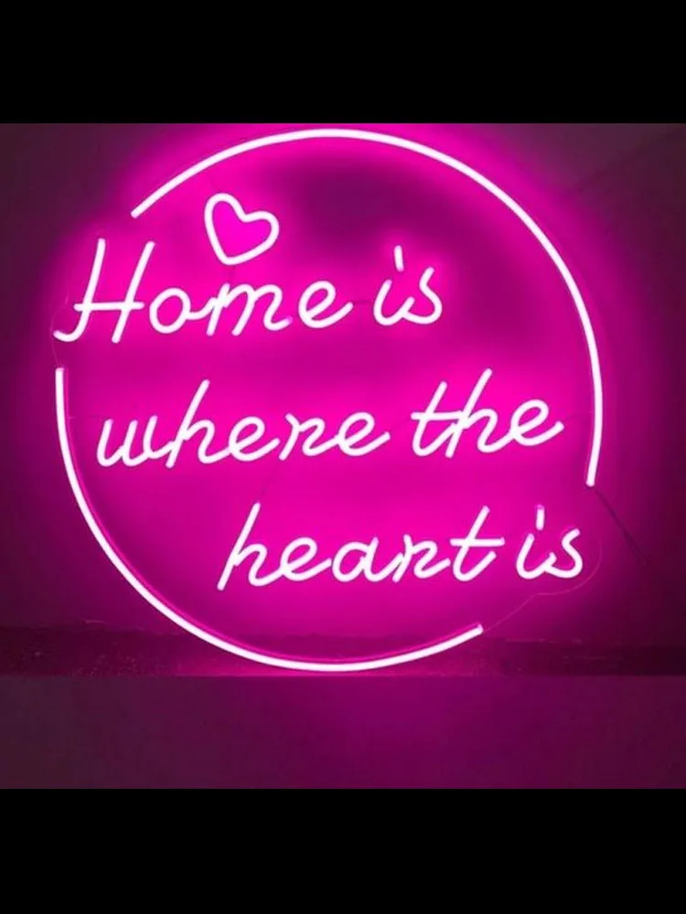Neoninis Ženklas yra Namai, kur širdis yra Prekybos Namų Lempa resterant Meilės reklamuoti custom DESIGN Poveikio Pritraukti šviesos