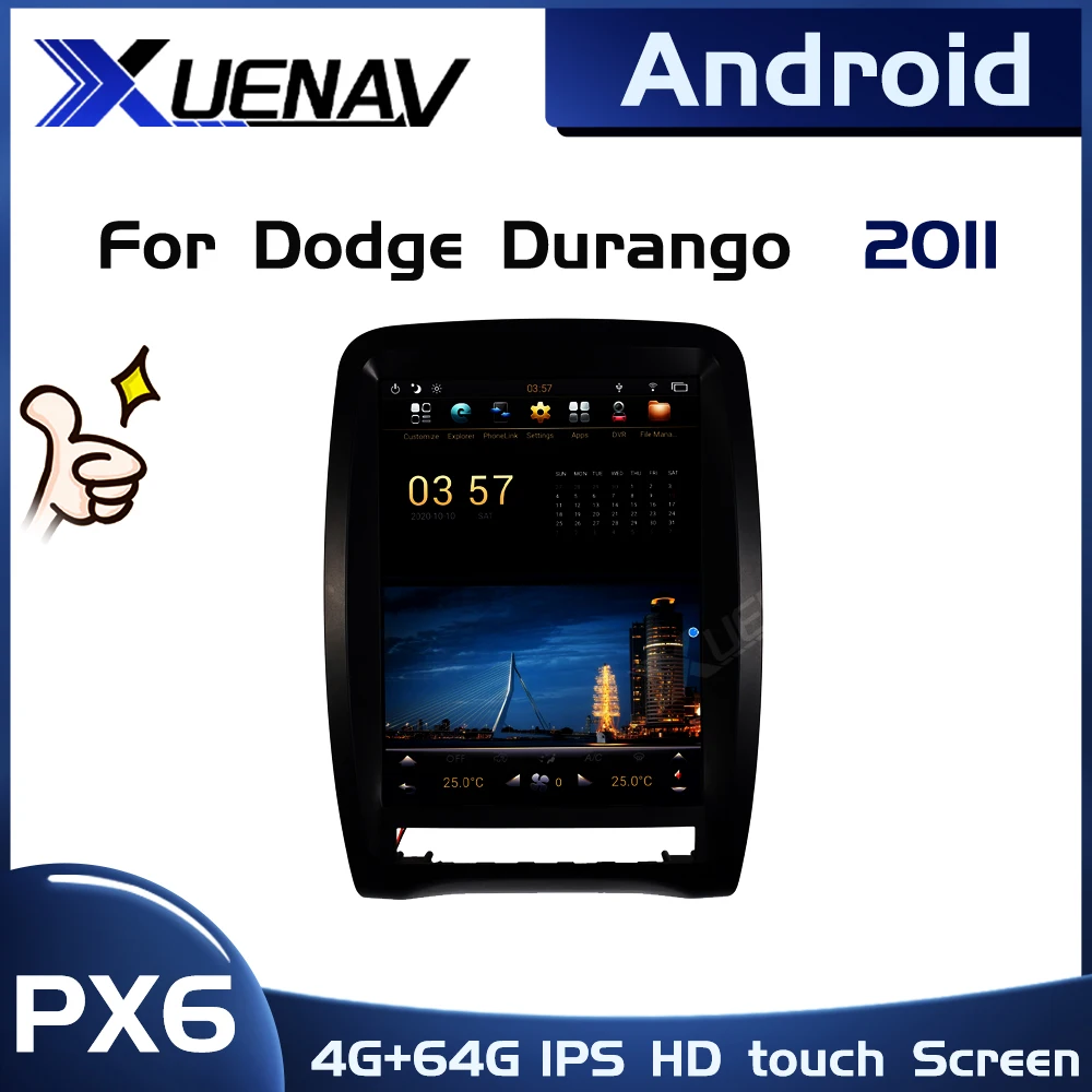 PX6 sistemos Automobilio Radijo Dodge Durango 2011 m. GPS Navigacijos, Multimedijos Autoradio Galvos Vienetas Vertikalus Ekranas, 