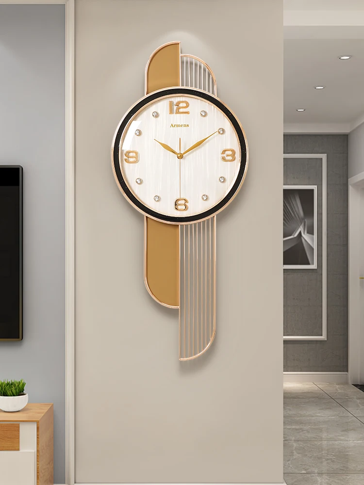 Prabangus Sieninis Laikrodis, Šiuolaikinio Dizaino Aukso Metalo Laikrodžiai Sienos, Namų Dekoro Prabangių Laikrodžių Kambarį Apdaila Dovana Horloge