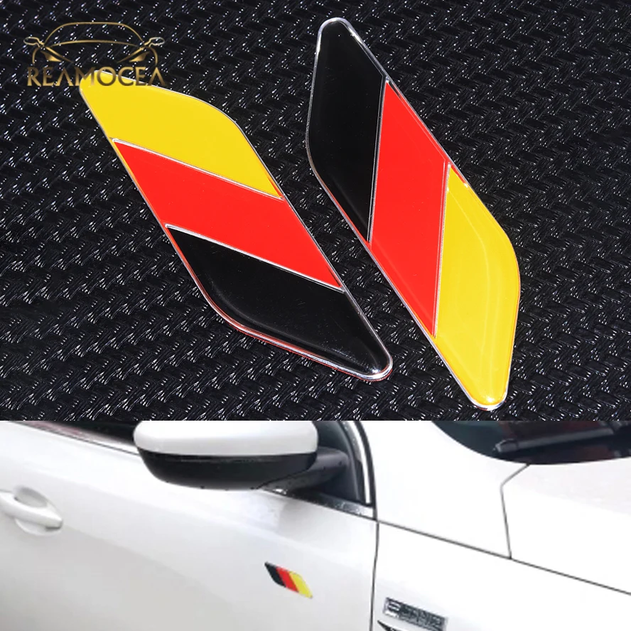 Reamocea 2X Automobilio Sparno Lipdukas Vokietijos Nacionalinės Vėliavos Pusės Sparno Ženklelis Emblema Lipdukas Tinka 
