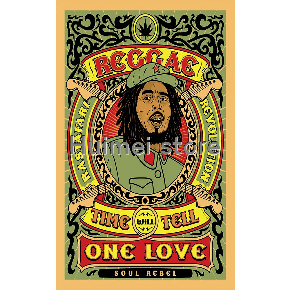 Reggae Rasta BOB Marley Hipių Grupė Poliesterio Lapas Retro Meno Kabinti Vėliavas Ir Plakatus Baras Namų Puošybai vėliava