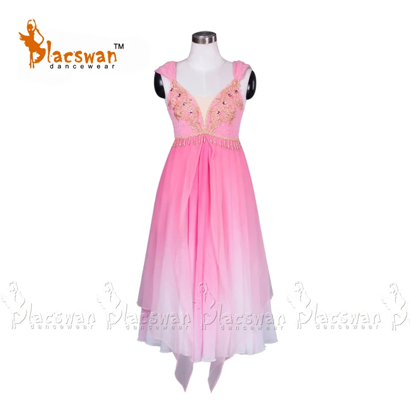Rožinės spalvos Šifono Ballerina Etape Baleto Šokių Suknelė Profesinės Užsakymą Lyrinis Šokio Kostiumai BT875