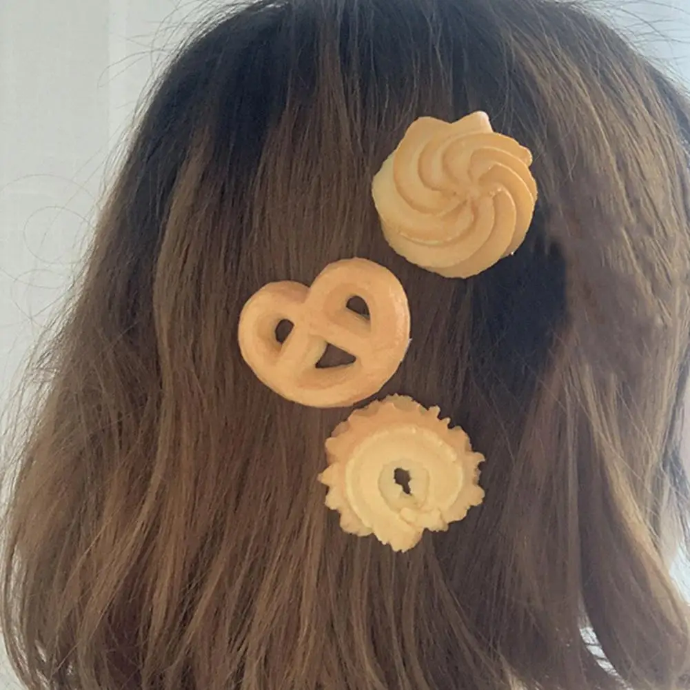 Ryškus Sausainių Sluoksnį Sausainių plaukų segtukai Juokinga Multi-formuoti Moterų Sausainių Plaukų Clips Dovanų