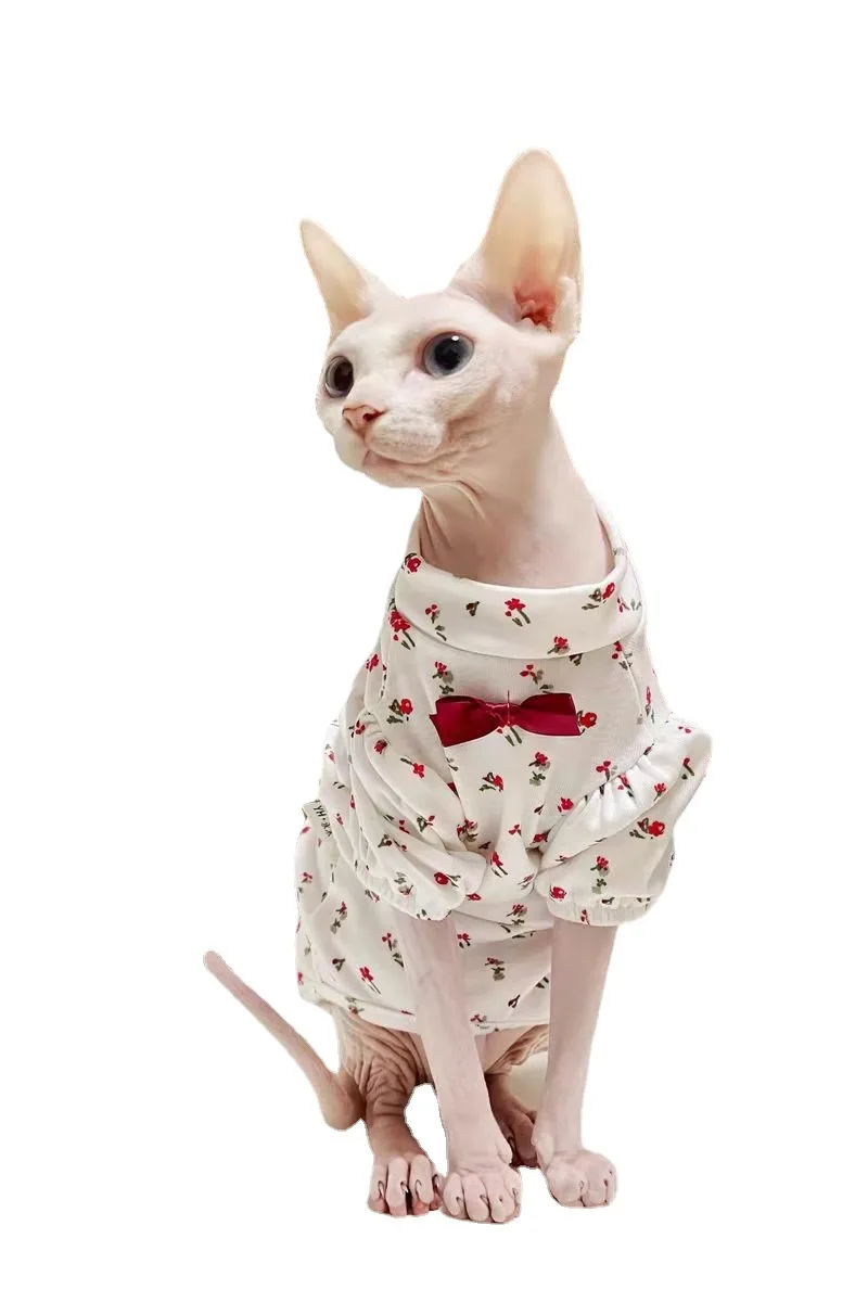Sfinksas beplaukiai Devon katė drabužius vasarą plonas stiliaus Devon naminių gyvūnėlių kostiumai katė marškinėliai katėms