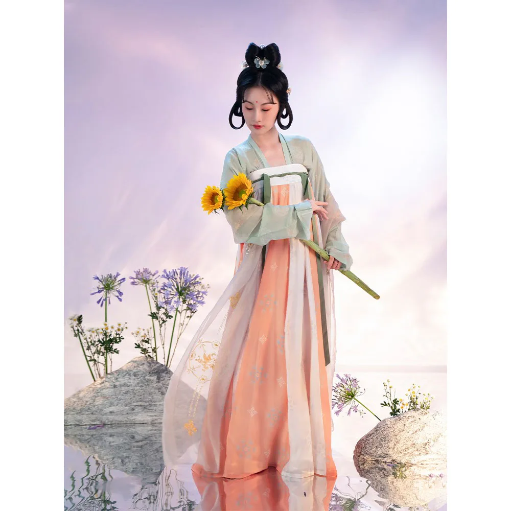 ShangGongYu Originalus Hanfu Suknelė Moterims 2022 M. Vasarą Naujosios Kinijos Gėlių Hanfu Kostiumas 3PCS Tang Dinastijos Princesė Cosplay Kostiumų 6M