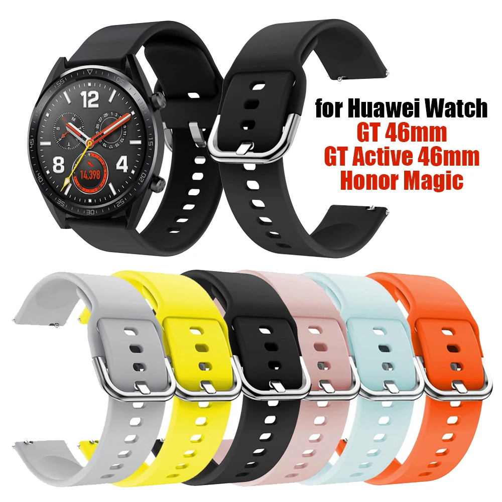 Silikoniniai Dirželiai Huawei Žiūrėti GT 46mm / GT Aktyvus 46mm / Garbės Magija Watchband Silikagelio Dirželiai Riešo raiščių Correa de reloj