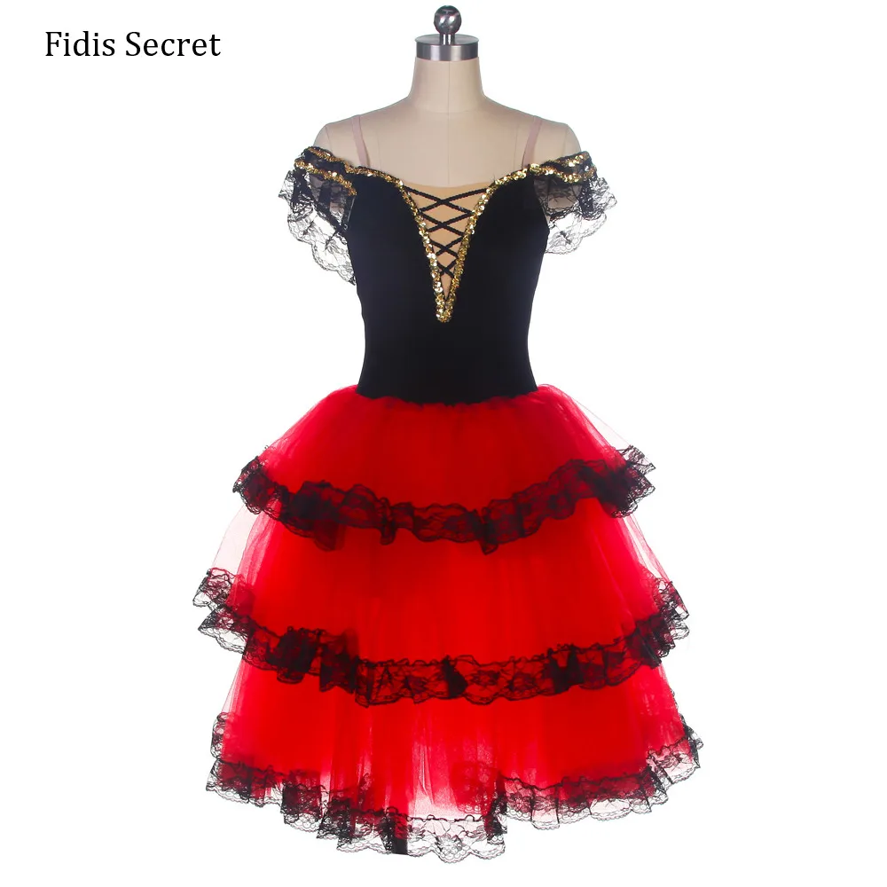 Suaugusiųjų Raudona Ispanų Šokių Suknelė Etape Dėvėti,Merginos Ilgai Romantiškas Baletas Tutus,Balerina Veiklos/Konkurencijos Profesinės Kostiumas