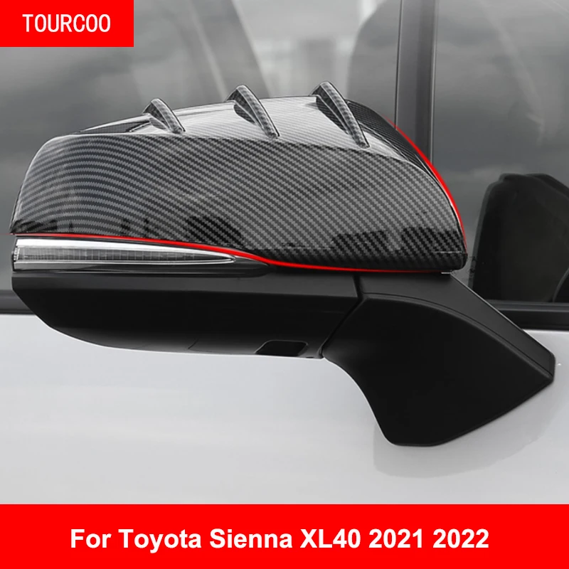 Toyota Sienna XL40 2021 2022 Galinio vaizdo Veidrodėlis Lietaus Antakių Lietaus Veidrodžio Korpuso Dekoratyvinis Rėmelis ABS Lipdukas Accessories