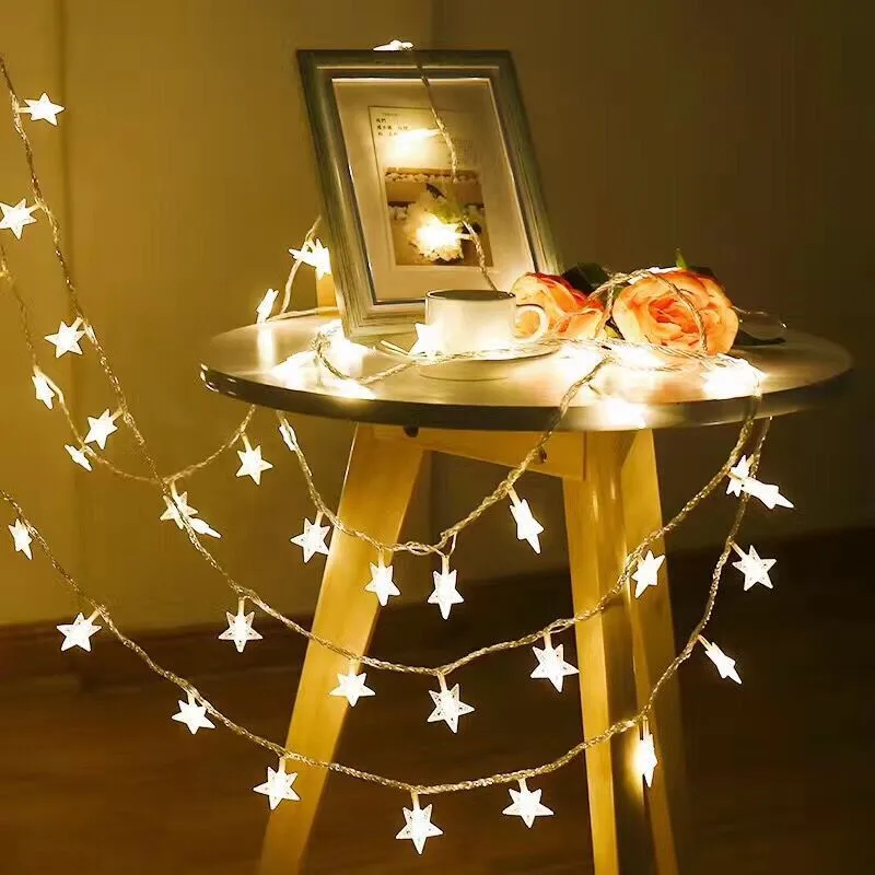 USB/Baterijos Energijos Star LED Girliandą Žibintai Pasakų String Vandeniui Lauko Žibintas Kalėdų Šventė Vestuves Žibintai Apdaila
