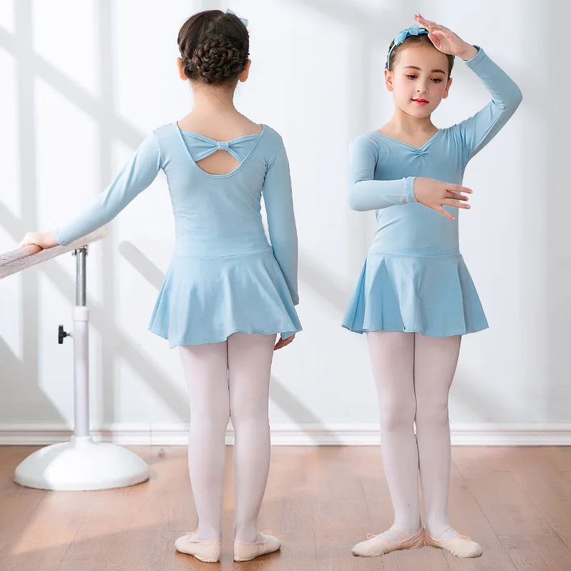 Vaikų Baleto Suknelė Šokių Kostiumas Praktikos Sijonas Vaikas Medvilnės Ilgą rankovėmis Dancewear Mergaitėms Aukštos Kokybės Didmeninės Drabužių