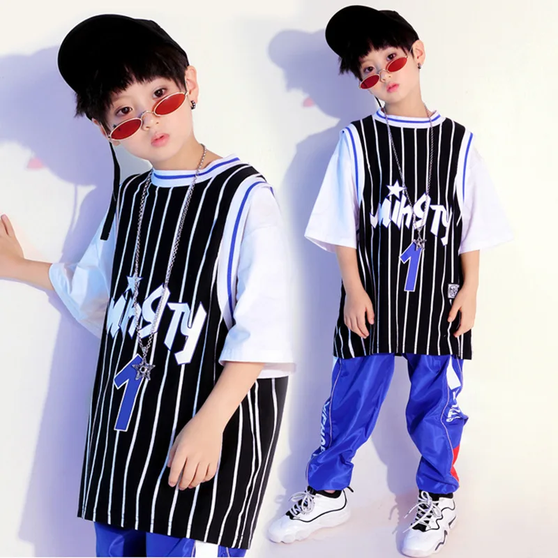 Vaikų Hip-Hop Jazz Šokių Drabužiai Mergaitėms Berniukai Prarasti Trumpas Rankovės Marškinėliai Atsitiktinis Sporto Kelnės Pramoginių Šokių Kostiumus Dėvėti
